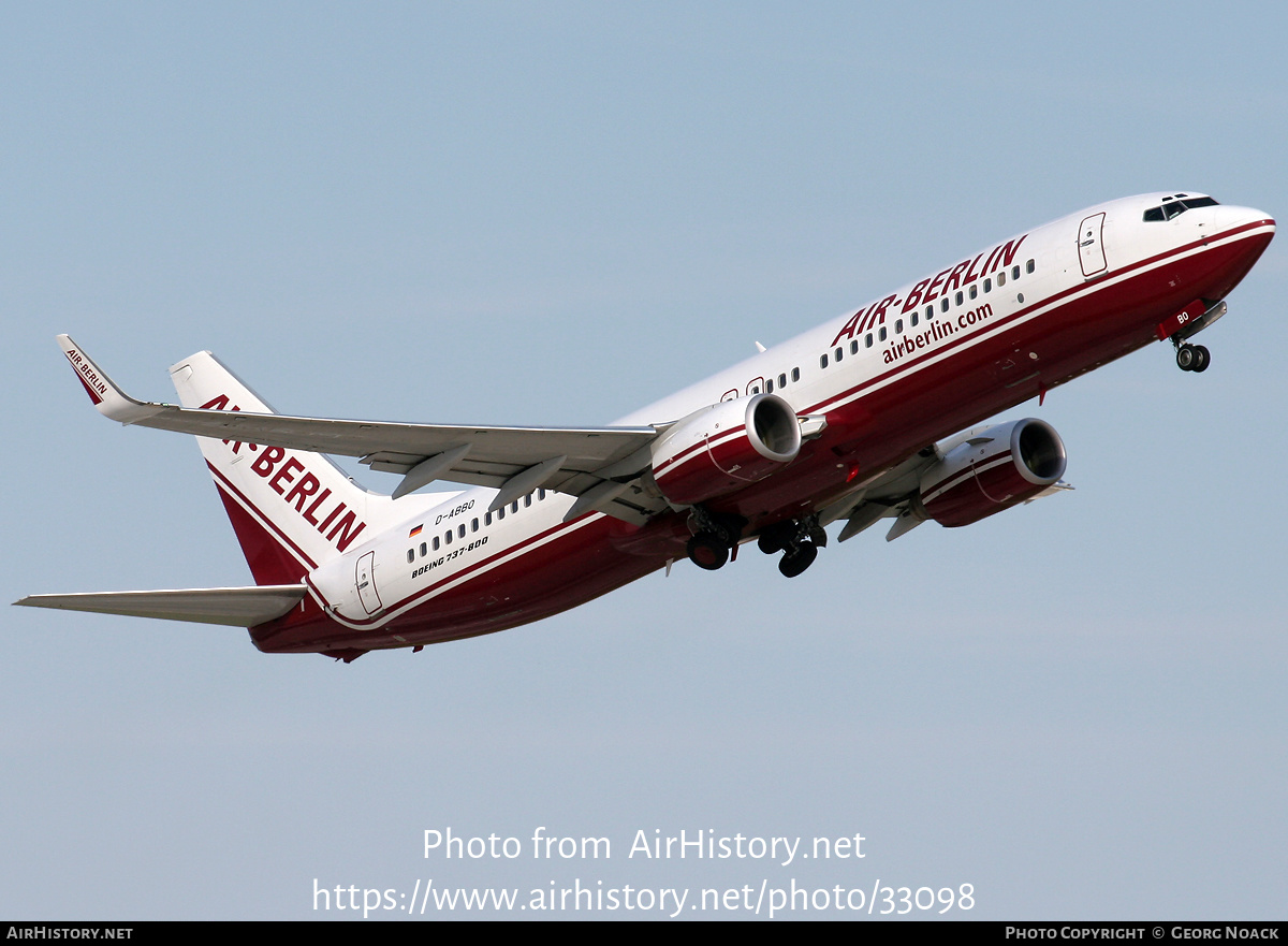 Aircraft Photo of D-ABBO | Boeing 737-86J | Air Berlin | AirHistory.net #33098