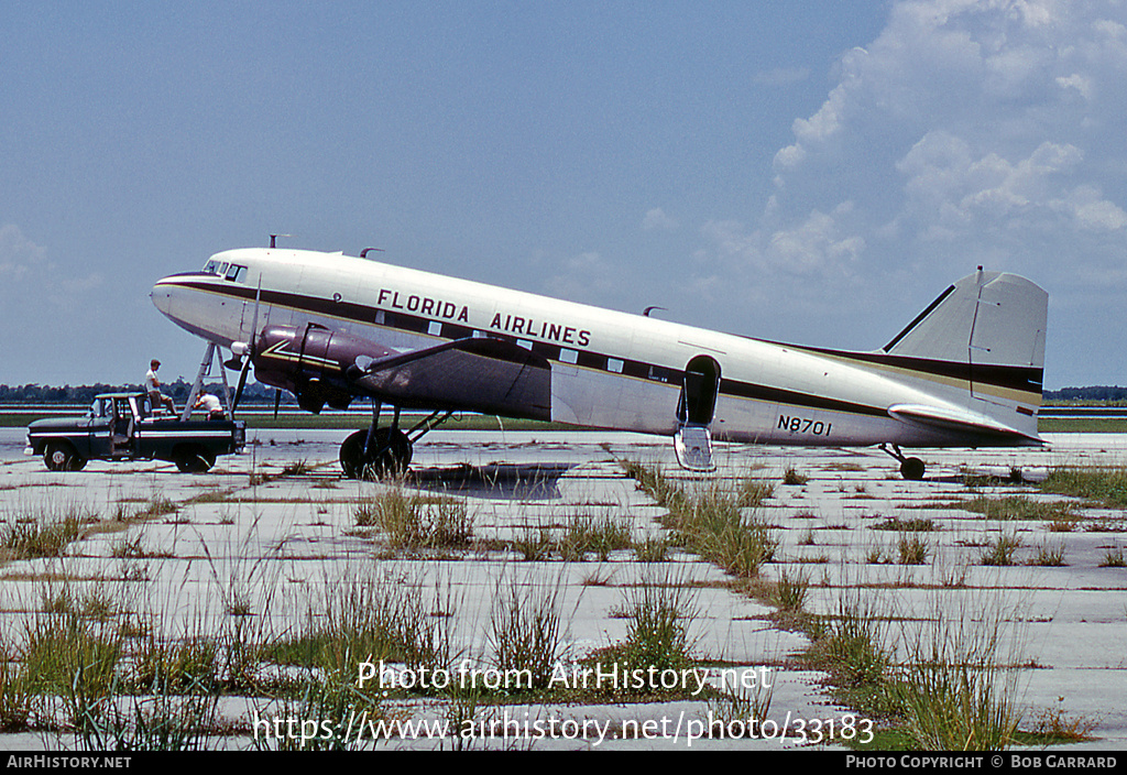 Aircraft Photo of N8701 | Douglas DC-3(C) | Florida Airlines | AirHistory.net #33183