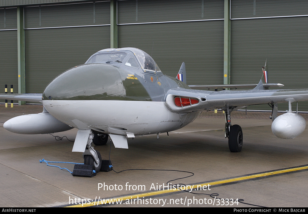 Aircraft Photo of G-HELV / XJ771 | De Havilland D.H. 115 Vampire T55 | UK - Air Force | AirHistory.net #33334