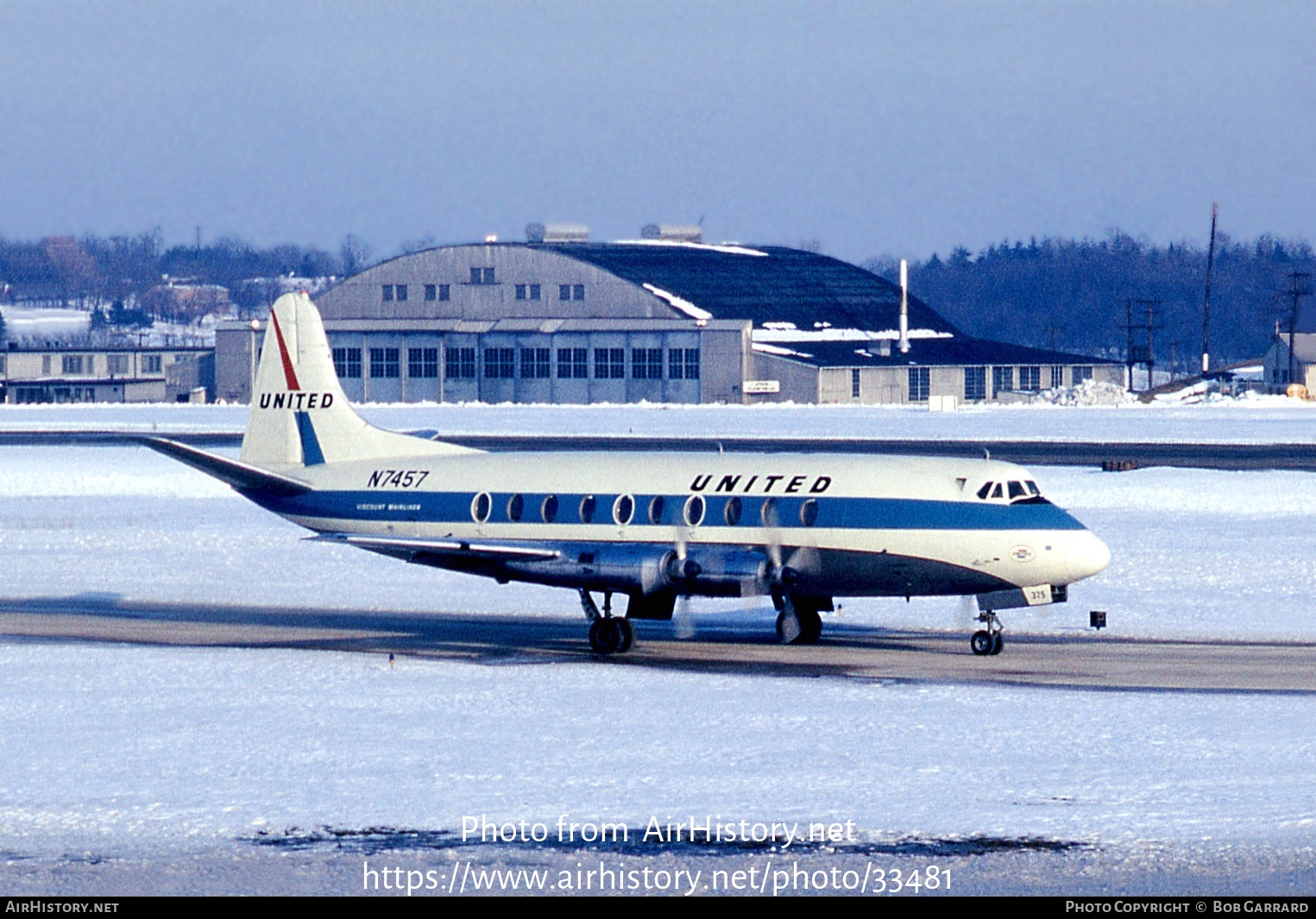 Aircraft Photo of N7457 | Vickers 745D Viscount | United Air Lines | AirHistory.net #33481