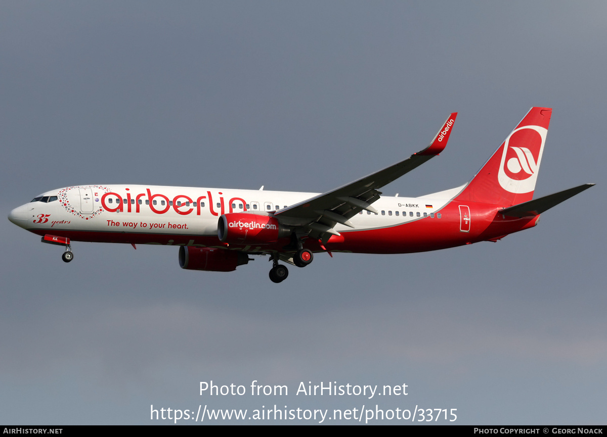 Aircraft Photo of D-ABKK | Boeing 737-86J | Air Berlin | AirHistory.net #33715