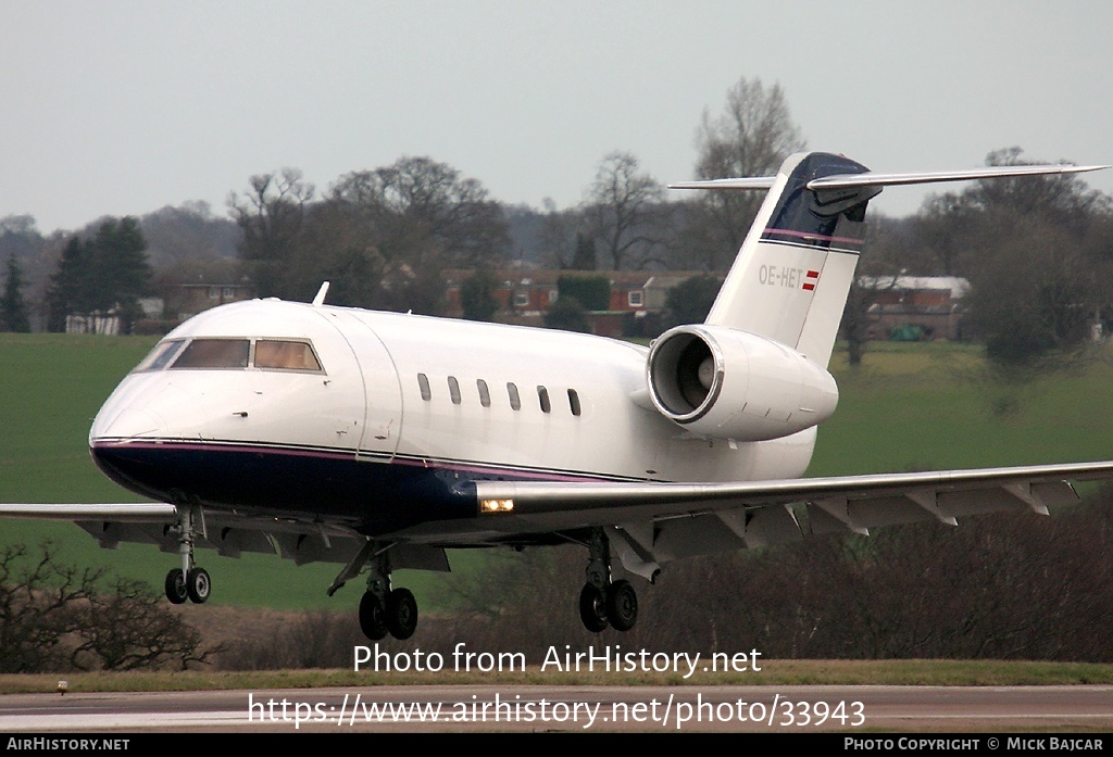 Aircraft Photo of OE-HET | Canadair Challenger 600S (CL-600-1A11) | AirHistory.net #33943