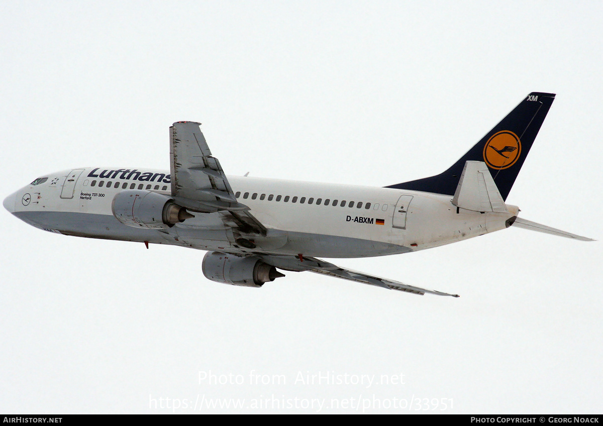 Aircraft Photo of D-ABXM | Boeing 737-330 | Lufthansa | AirHistory.net #33951