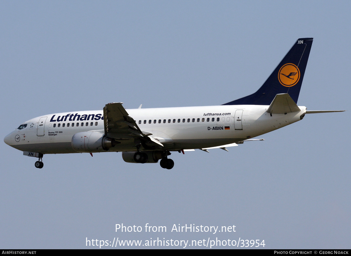 Aircraft Photo of D-ABXN | Boeing 737-330 | Lufthansa | AirHistory.net #33954