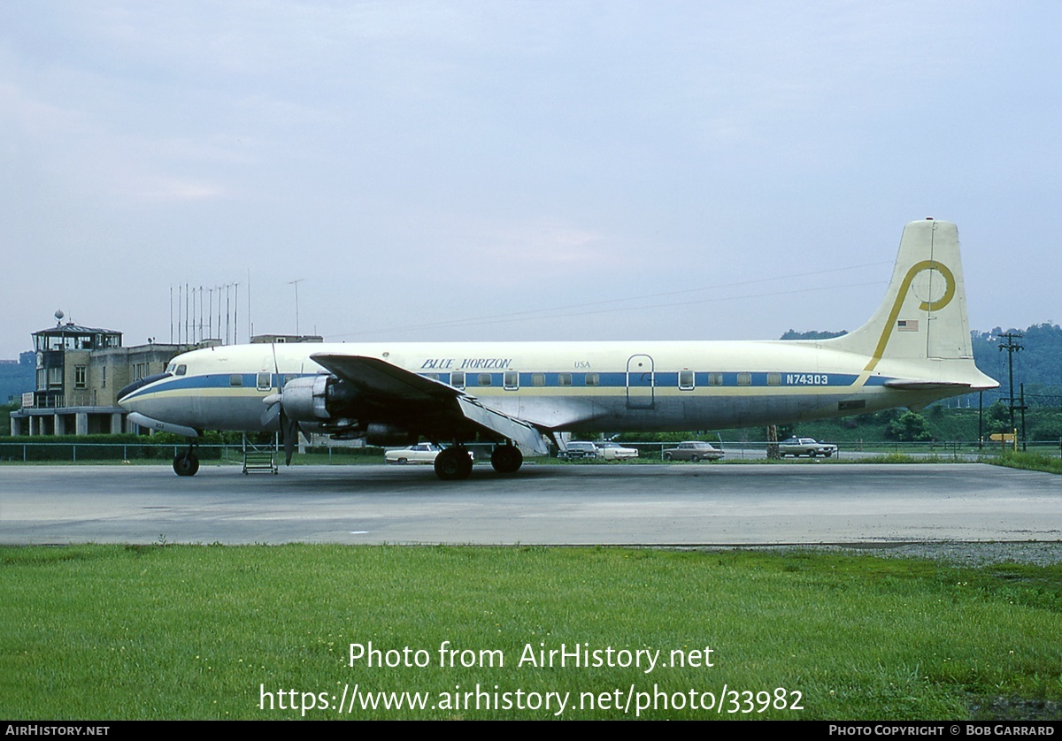 Aircraft Photo of N74303 | Douglas DC-7C | Blue Horizon Travel Club | AirHistory.net #33982