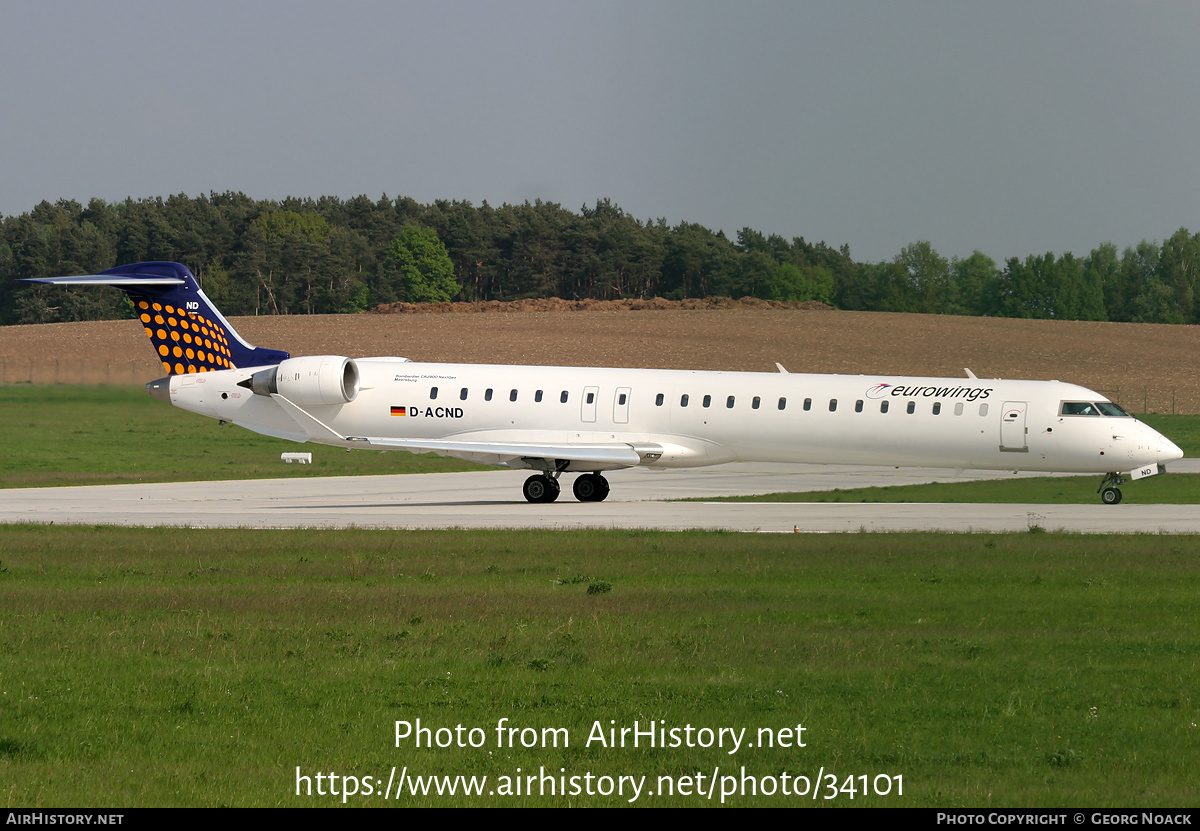 Aircraft Photo of D-ACND | Bombardier CRJ-900 NG (CL-600-2D24) | Eurowings | AirHistory.net #34101