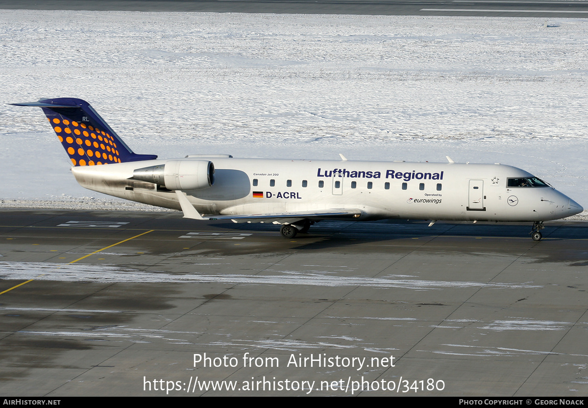 Aircraft Photo of D-ACRL | Bombardier CRJ-200ER (CL-600-2B19) | Lufthansa Regional | AirHistory.net #34180