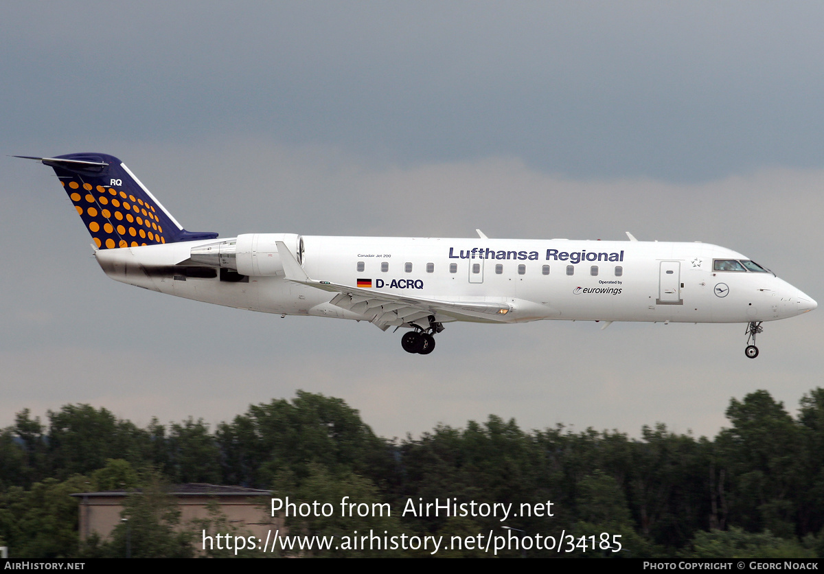 Aircraft Photo of D-ACRQ | Bombardier CRJ-200LR (CL-600-2B19) | Lufthansa Regional | AirHistory.net #34185