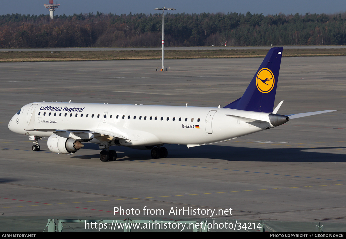 Aircraft Photo of D-AEMA | Embraer 195LR (ERJ-190-200LR) | Lufthansa Regional | AirHistory.net #34214