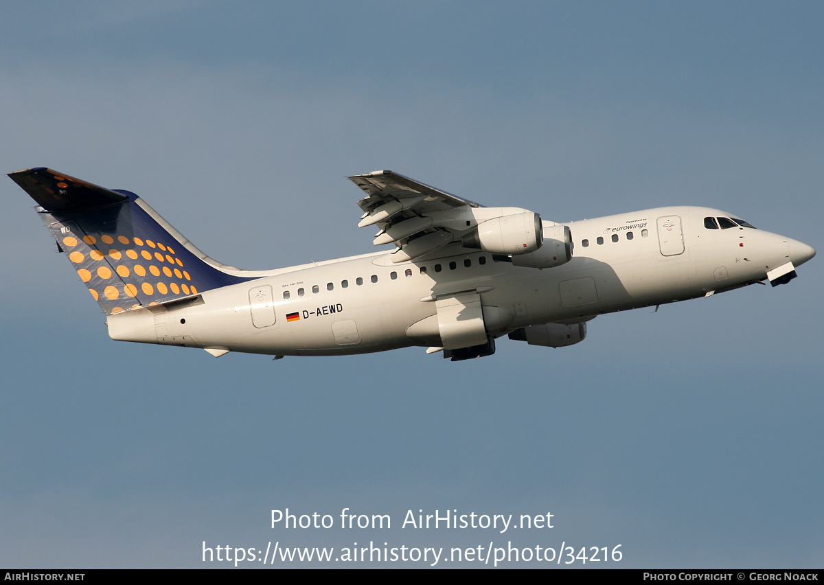 Aircraft Photo of D-AEWD | British Aerospace BAe-146-200 | Eurowings | AirHistory.net #34216