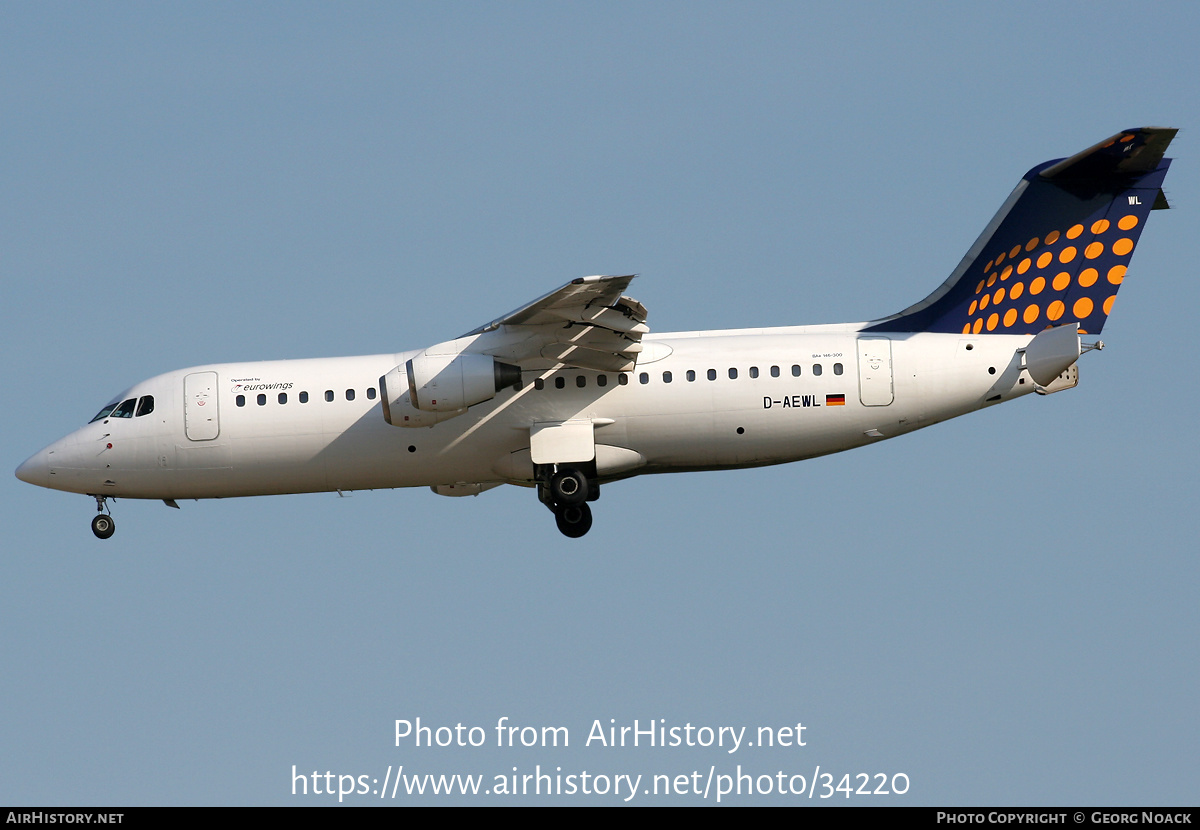 Aircraft Photo of D-AEWL | British Aerospace BAe-146-300 | Eurowings | AirHistory.net #34220