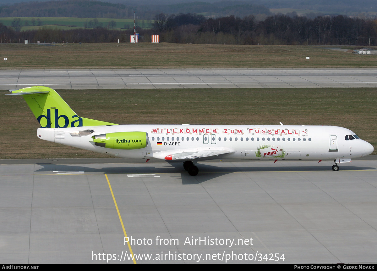 Aircraft Photo of D-AGPC | Fokker 100 (F28-0100) | DBA - Deutsche BA | AirHistory.net #34254