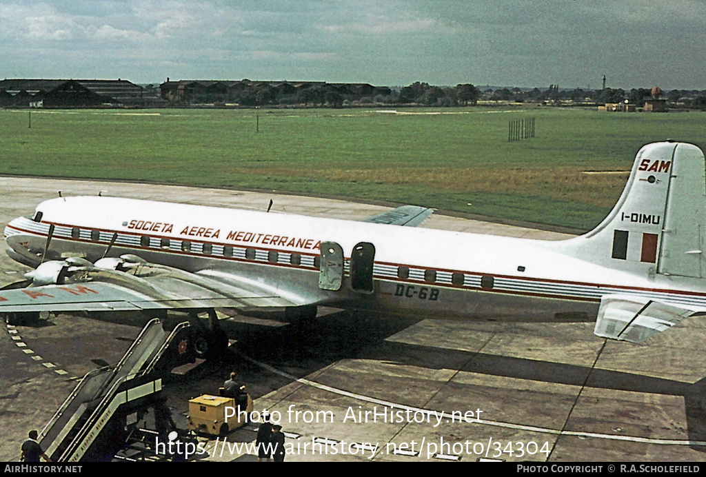 Aircraft Photo of I-DIMU | Douglas DC-6B | Società Aerea Mediterranea - SAM | AirHistory.net #34304