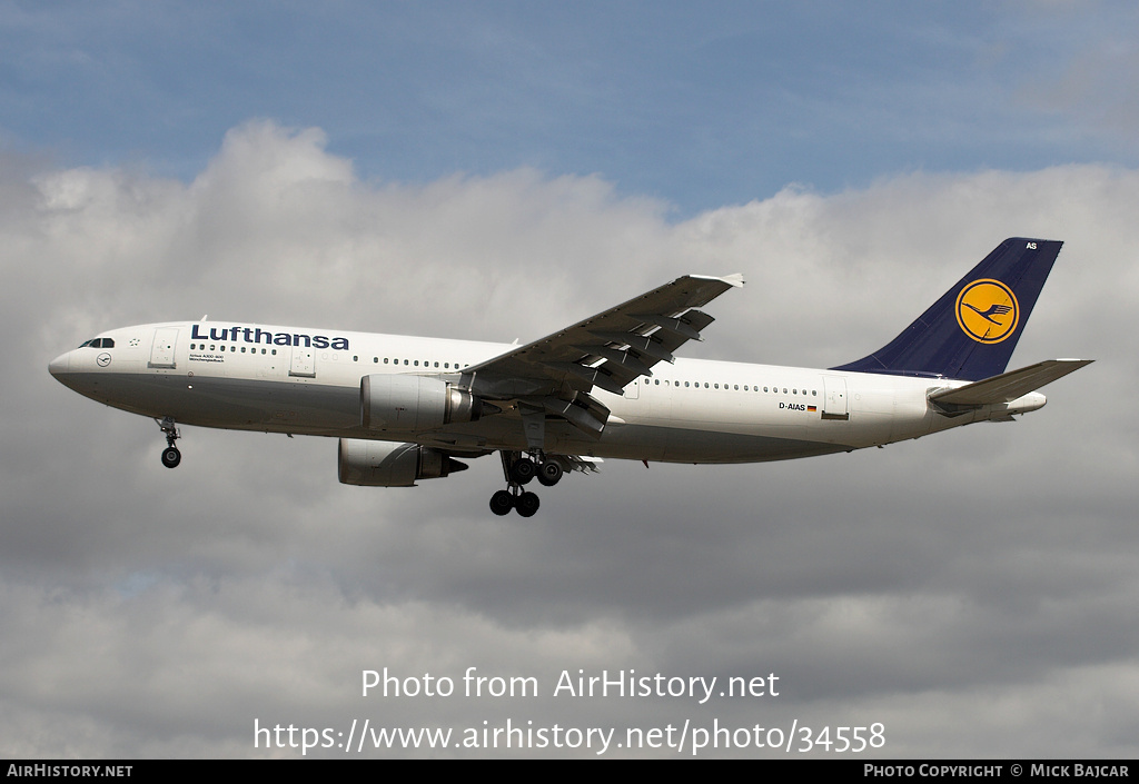 Aircraft Photo of D-AIAS | Airbus A300B4-603 | Lufthansa | AirHistory.net #34558