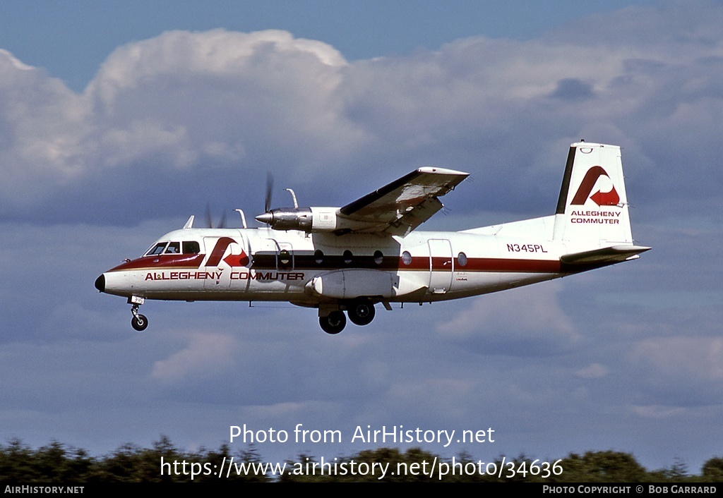 Aircraft Photo of N345PL | Nord 262A-12 | Allegheny Commuter | AirHistory.net #34636