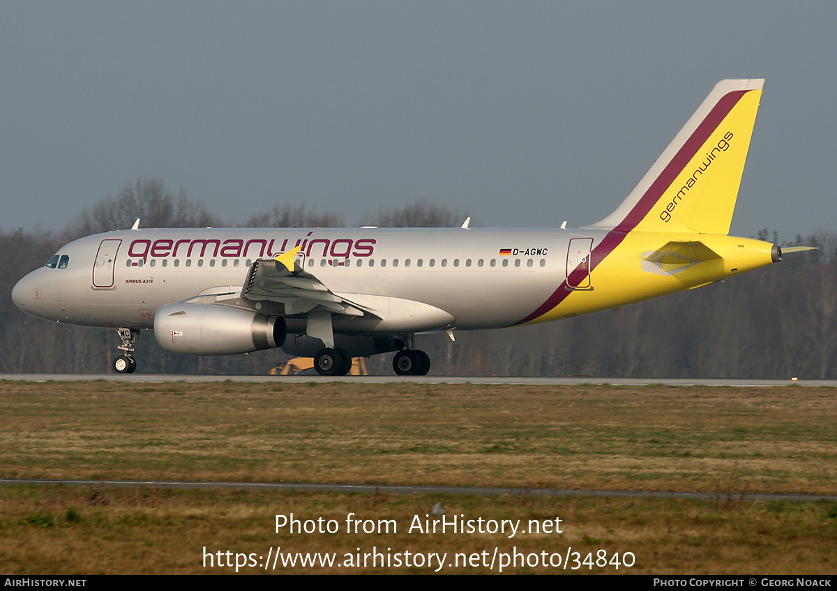 Aircraft Photo of D-AGWC | Airbus A319-132 | Germanwings | AirHistory.net #34840