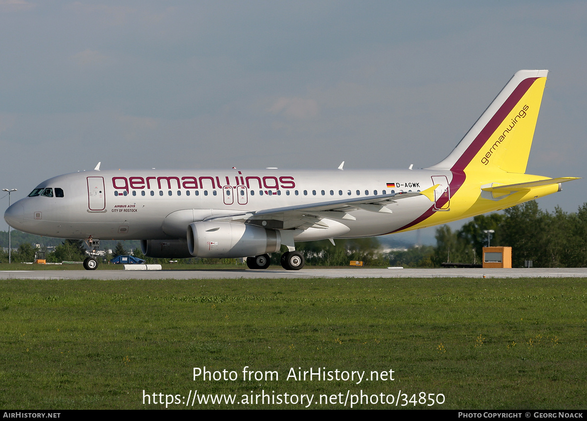 Aircraft Photo of D-AGWK | Airbus A319-132 | Germanwings | AirHistory.net #34850