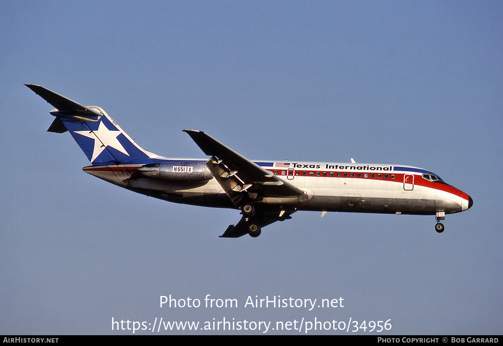 Aircraft Photo of N651TX | Douglas DC-9-14 | Texas International Airlines | AirHistory.net #34956