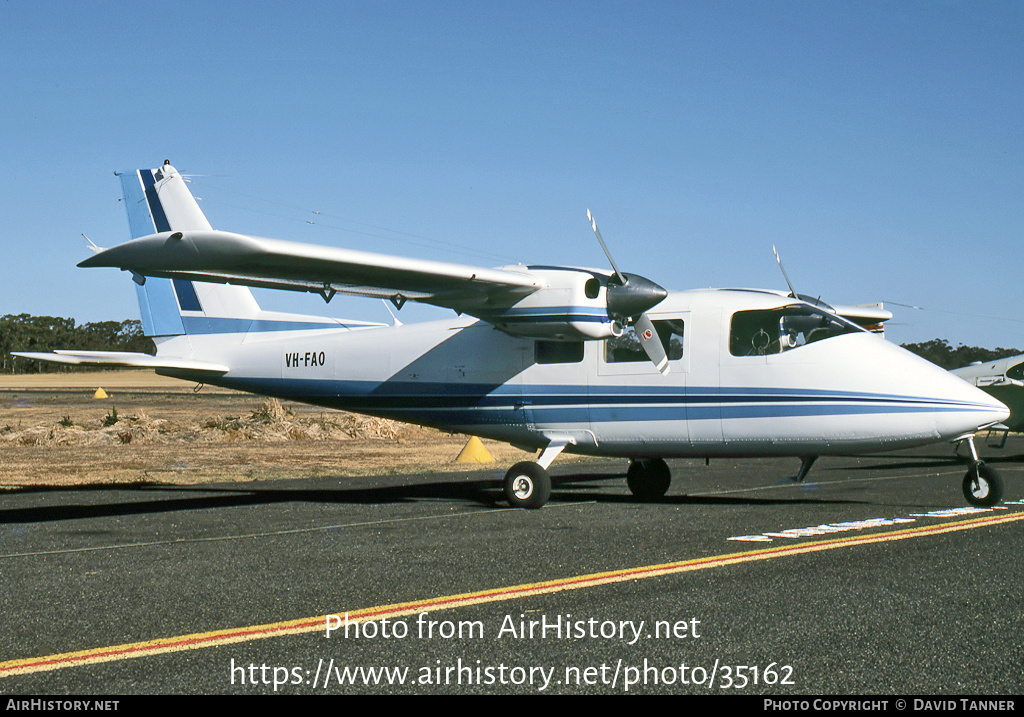 Aircraft Photo of VH-FAO | Partenavia P-68B Victor | AirHistory.net #35162