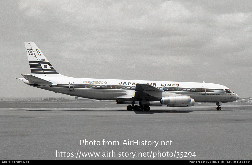 Aircraft Photo of JA8034 | McDonnell Douglas DC-8-62 | Japan Air Lines - JAL | AirHistory.net #35294