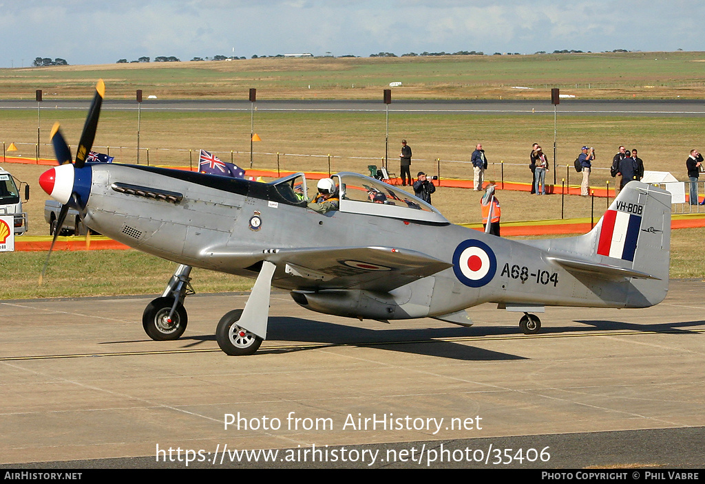 Aircraft Photo of VH-BOB / A68-104 | Commonwealth CA-18 Mustang 21 (P-51D) | Australia - Air Force | AirHistory.net #35406