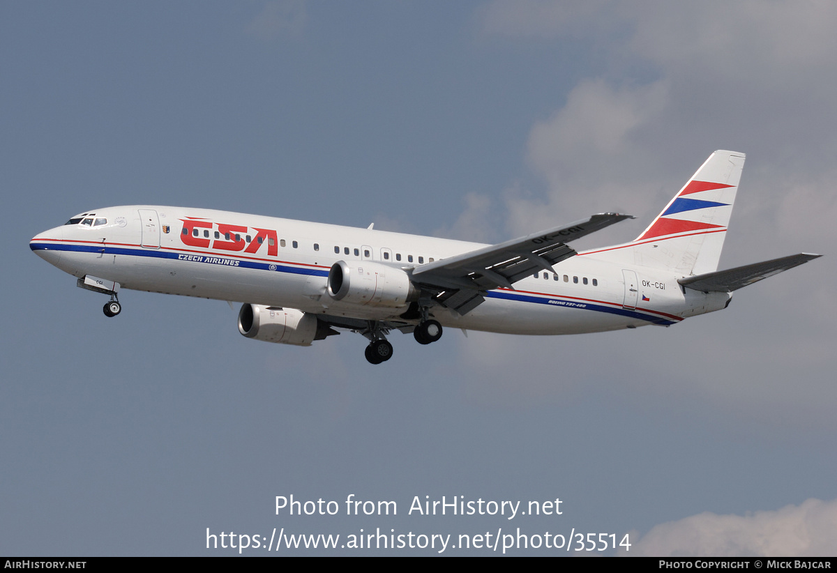 Aircraft Photo of OK-CGI | Boeing 737-49R | ČSA - Czech Airlines | AirHistory.net #35514