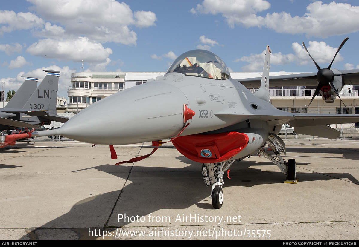 Aircraft Photo of 91-0352 | Lockheed F-16CM Fighting Falcon | USA - Air Force | AirHistory.net #35575