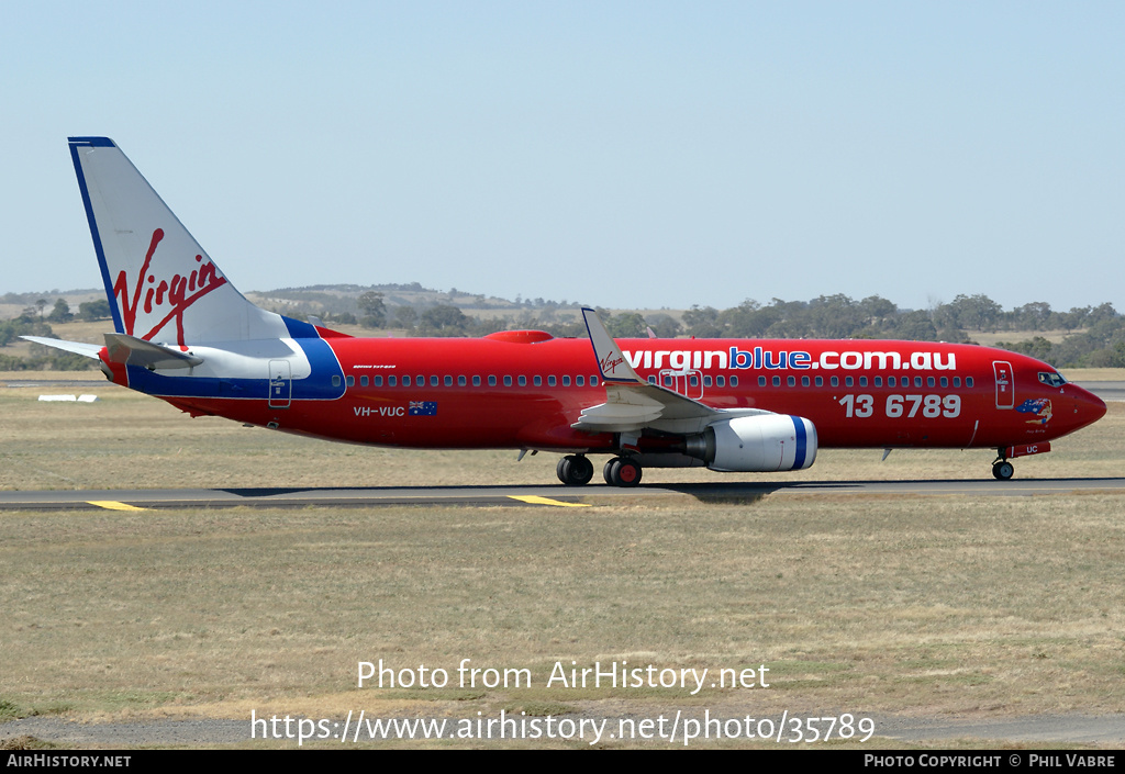 Aircraft Photo of VH-VUC | Boeing 737-8FE | Virgin Blue Airlines | AirHistory.net #35789