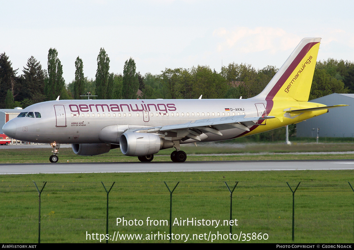 Aircraft Photo of D-AKNJ | Airbus A319-112 | Germanwings | AirHistory.net #35860