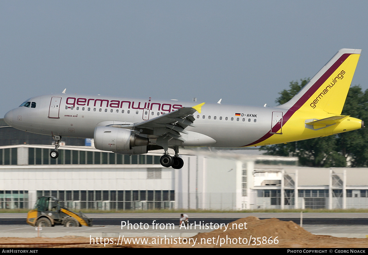 Aircraft Photo of D-AKNK | Airbus A319-112 | Germanwings | AirHistory.net #35866