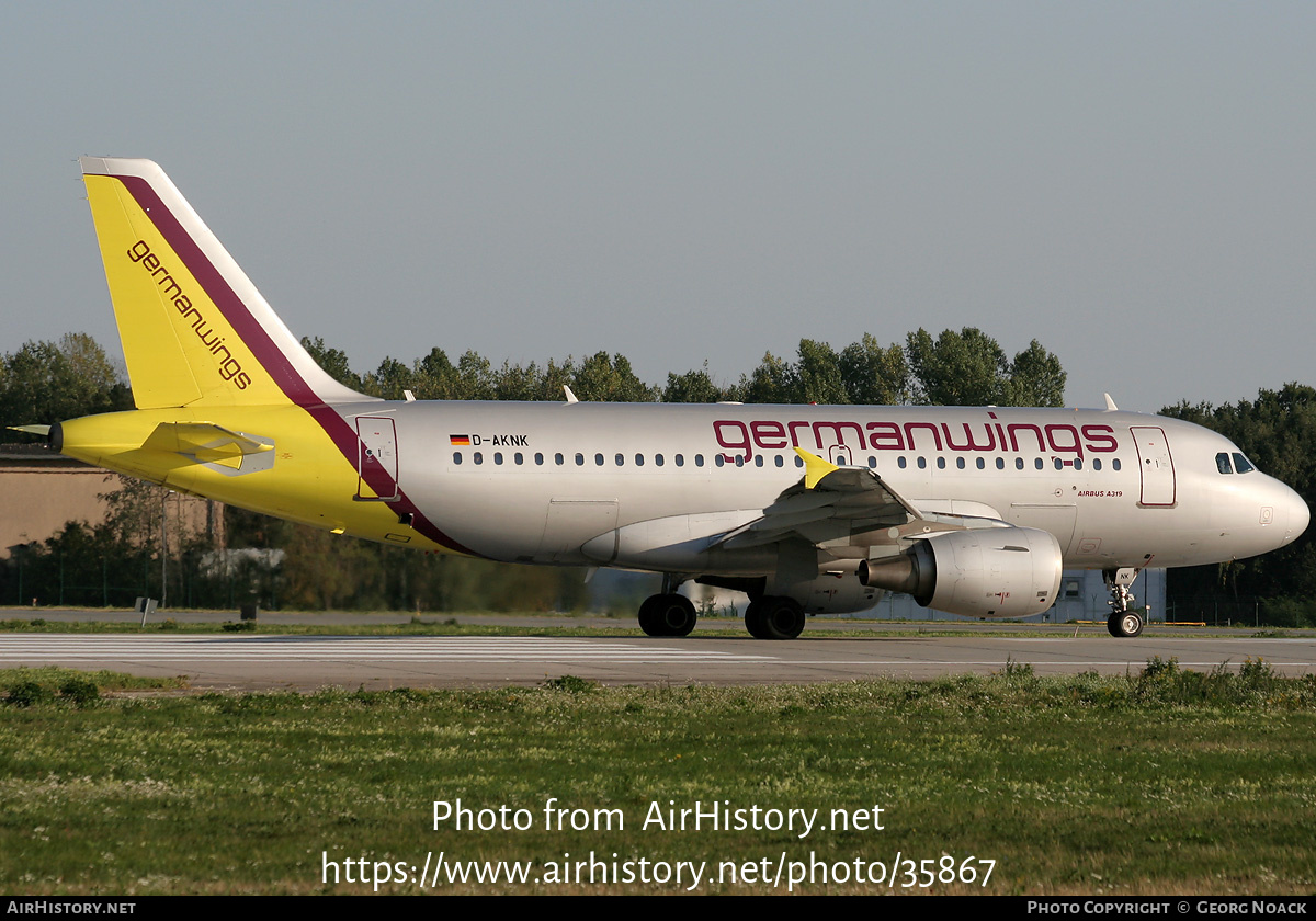 Aircraft Photo of D-AKNK | Airbus A319-112 | Germanwings | AirHistory.net #35867