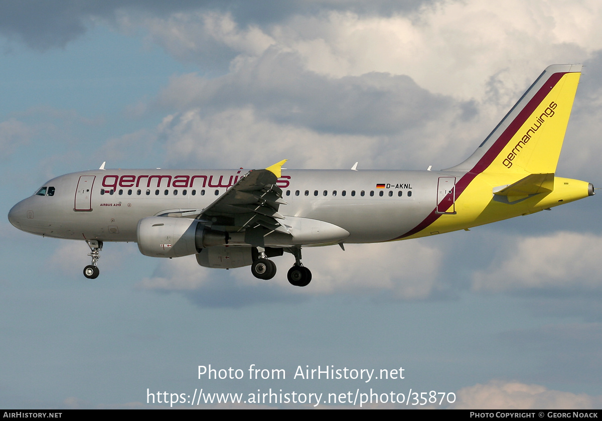 Aircraft Photo of D-AKNL | Airbus A319-112 | Germanwings | AirHistory.net #35870