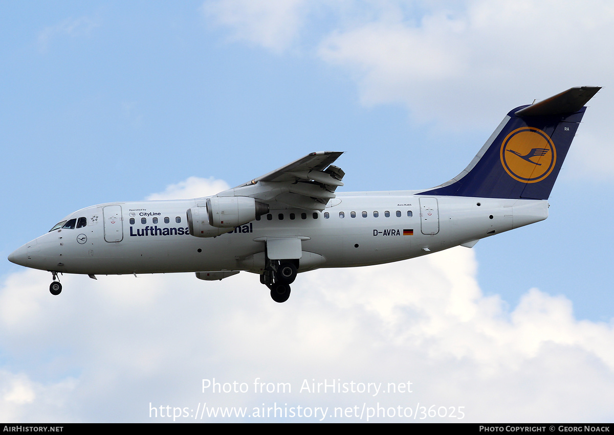 Aircraft Photo of D-AVRA | British Aerospace Avro 146-RJ85 | Lufthansa Regional | AirHistory.net #36025