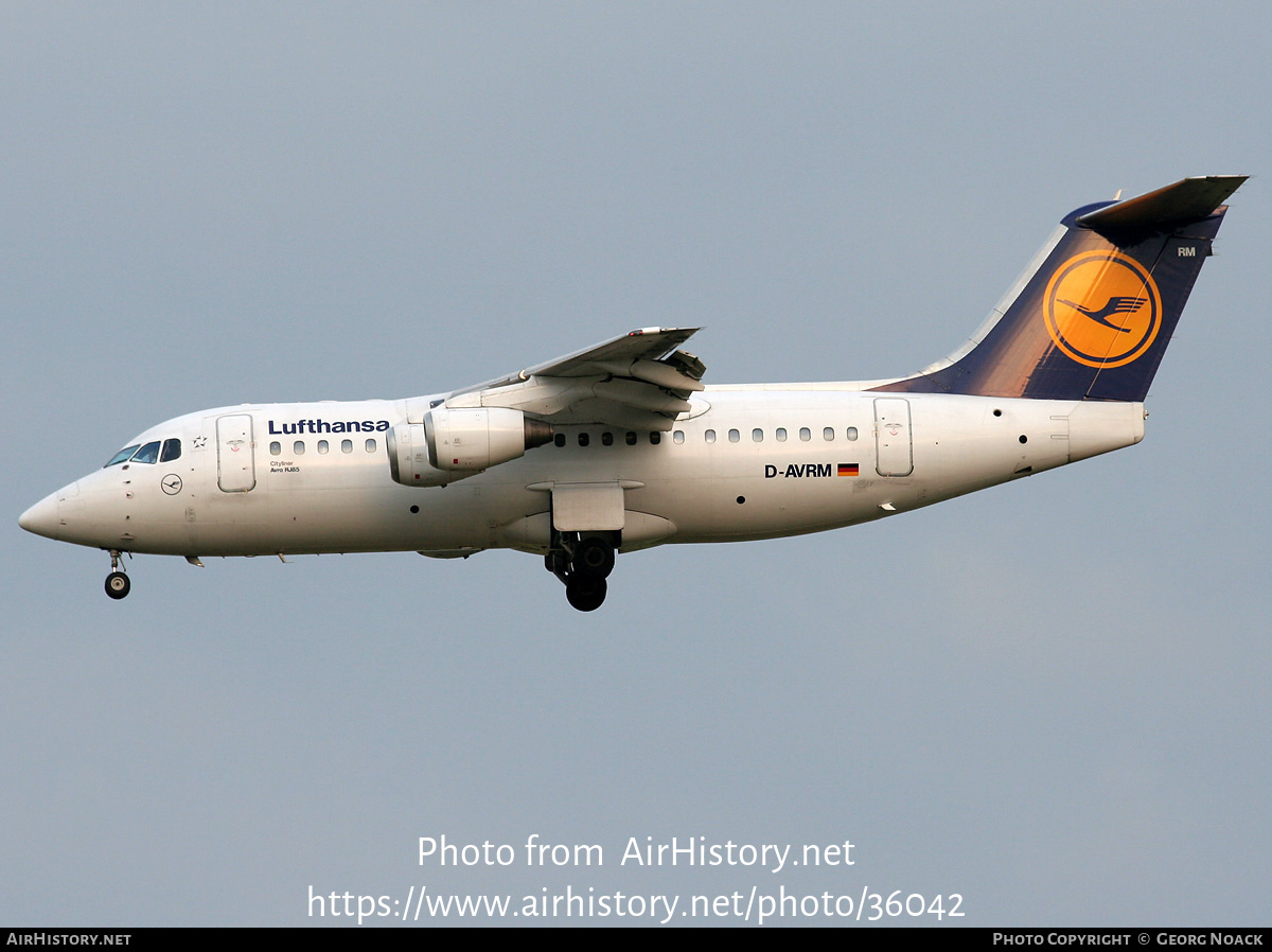 Aircraft Photo of D-AVRM | British Aerospace Avro 146-RJ85 | Lufthansa | AirHistory.net #36042