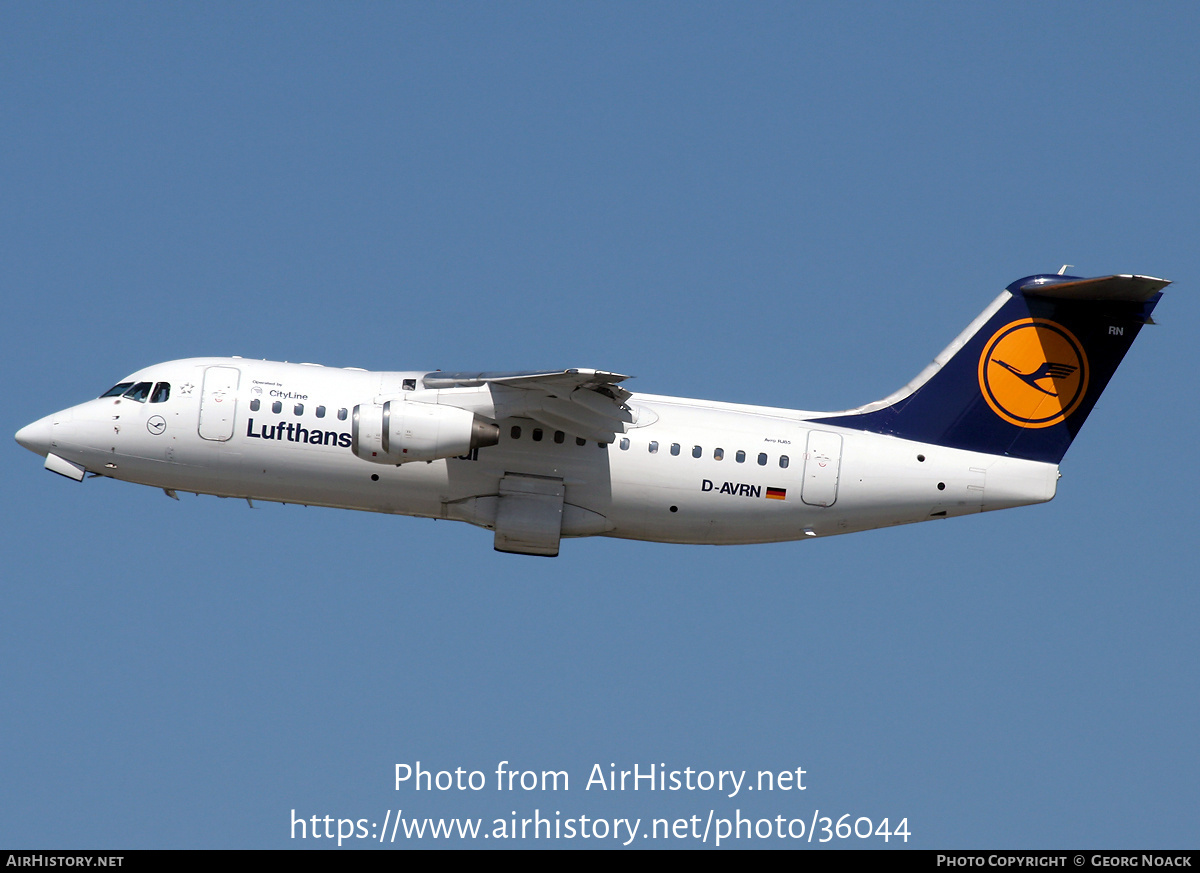 Aircraft Photo of D-AVRN | British Aerospace Avro 146-RJ85 | Lufthansa Regional | AirHistory.net #36044