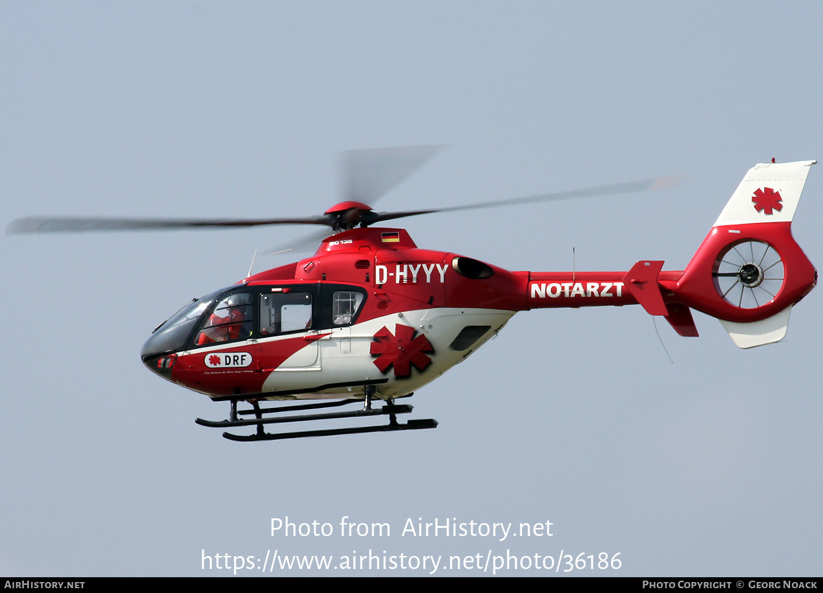 Aircraft Photo of D-HYYY | Eurocopter EC-135P-1 | DRF Luftrettung - German Air Rescue | AirHistory.net #36186