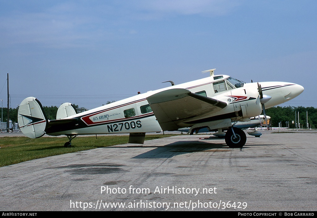 Aircraft Photo of N2700S | Beech G18S | GCS Airlines - Galion Commuter Service | AirHistory.net #36429