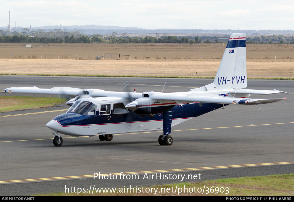 Aircraft Photo of VH-YVH | Pilatus Britten-Norman BN-2T Turbine Islander | Airborne Surveillance | AirHistory.net #36903