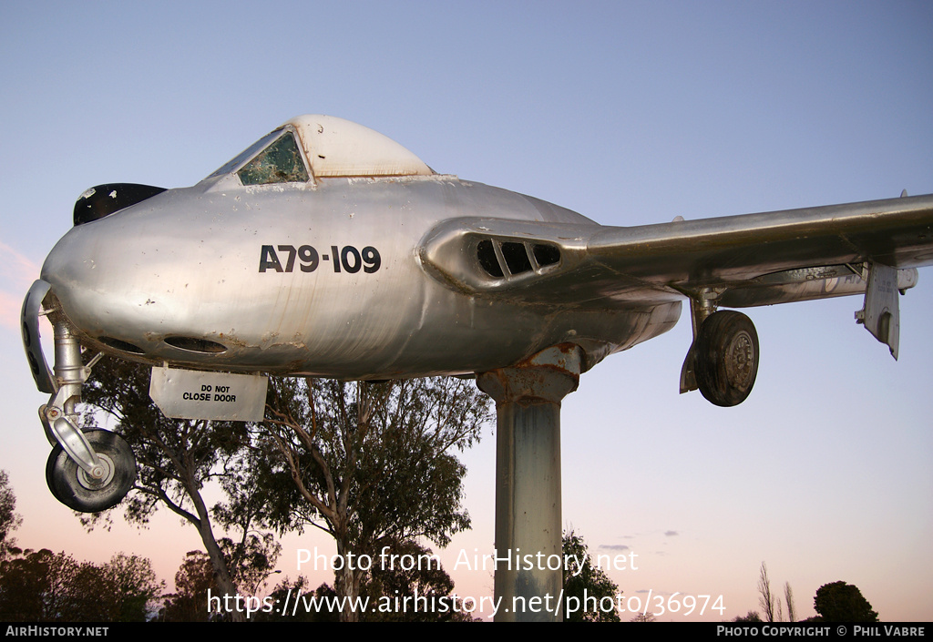 Aircraft Photo of A79-109 | De Havilland D.H. 100 Vampire F30 | Australia - Air Force | AirHistory.net #36974