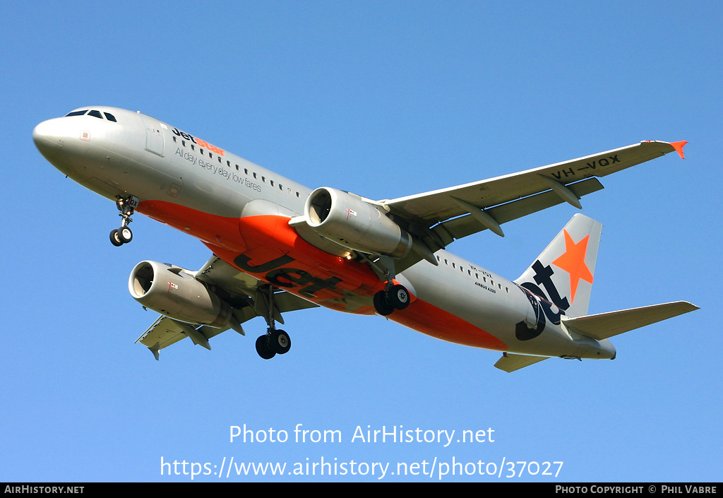 Aircraft Photo of VH-VQX | Airbus A320-232 | Jetstar Airways | AirHistory.net #37027