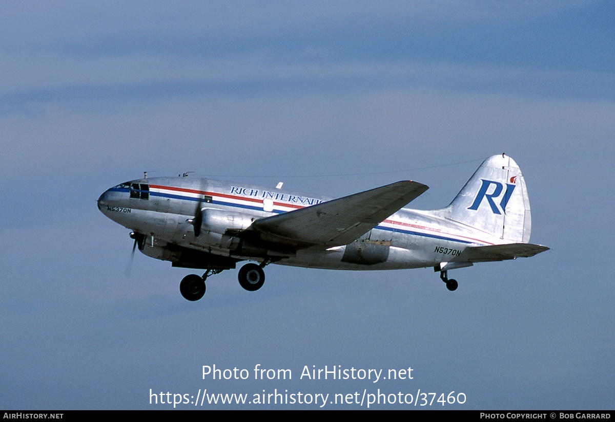 Aircraft Photo of N5370N | Curtiss C-46F Commando | Rich International Airways | AirHistory.net #37460
