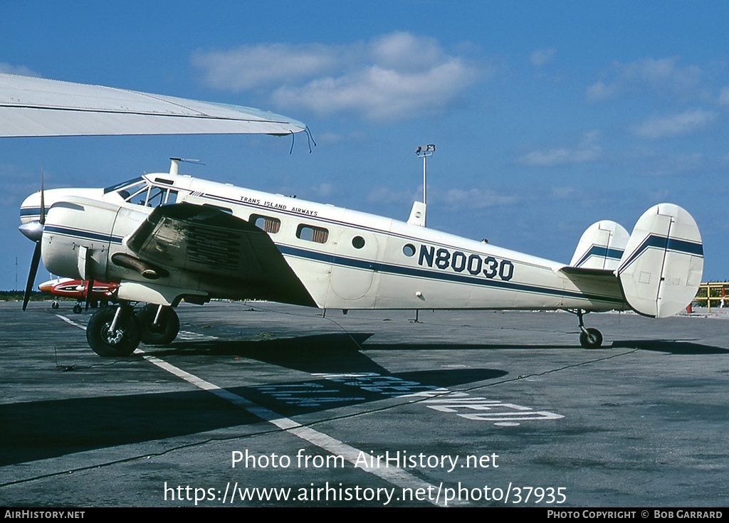 Aircraft Photo of N80030 | Beech D18S | Trans Island Airways | AirHistory.net #37935