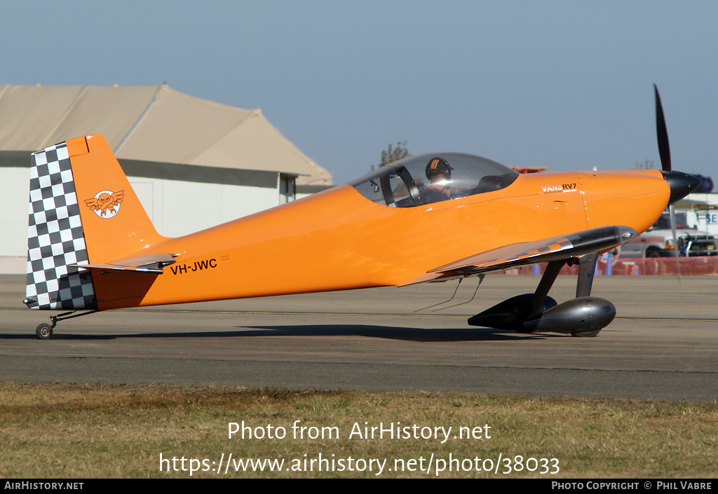 Aircraft Photo of VH-JWC | Van's RV-7 | AirHistory.net #38033