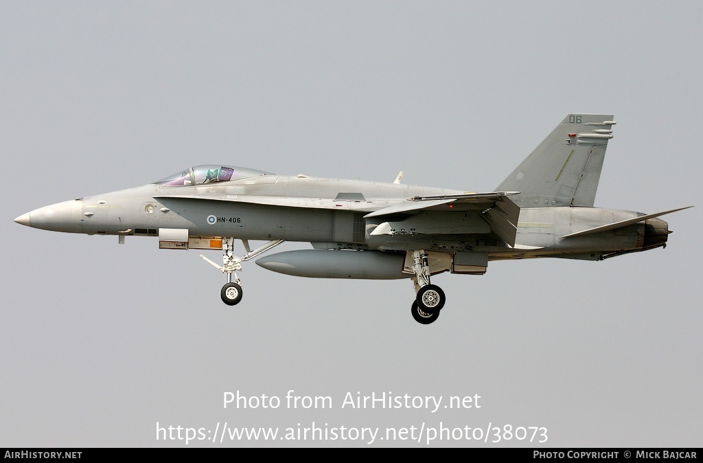 Aircraft Photo of HN-406 | McDonnell Douglas F/A-18C Hornet | Finland - Air Force | AirHistory.net #38073