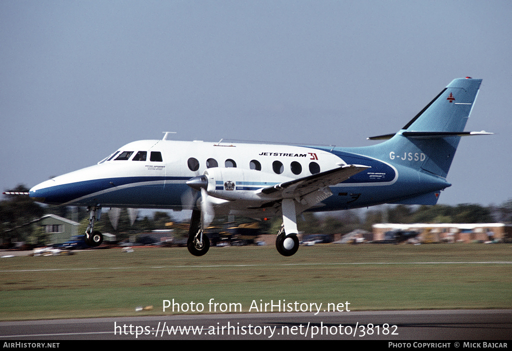 Aircraft Photo of G-JSSD | British Aerospace BAe-3100 Jetstream 31 | British Aerospace | AirHistory.net #38182