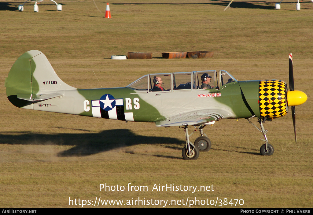 Aircraft Photo of VH-YRO / 9111605 | Yakovlev Yak-52 | USA - Air Force | AirHistory.net #38470