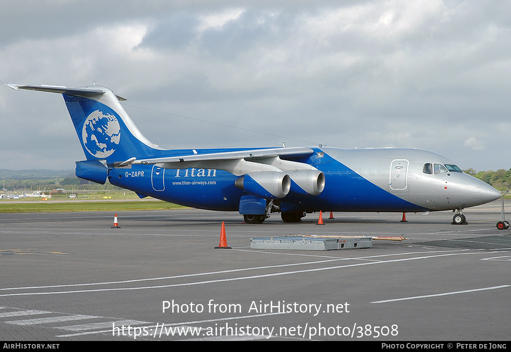 Aircraft Photo of G-ZAPR | British Aerospace BAe-146-200QT Quiet Trader | Titan Airways | AirHistory.net #38508