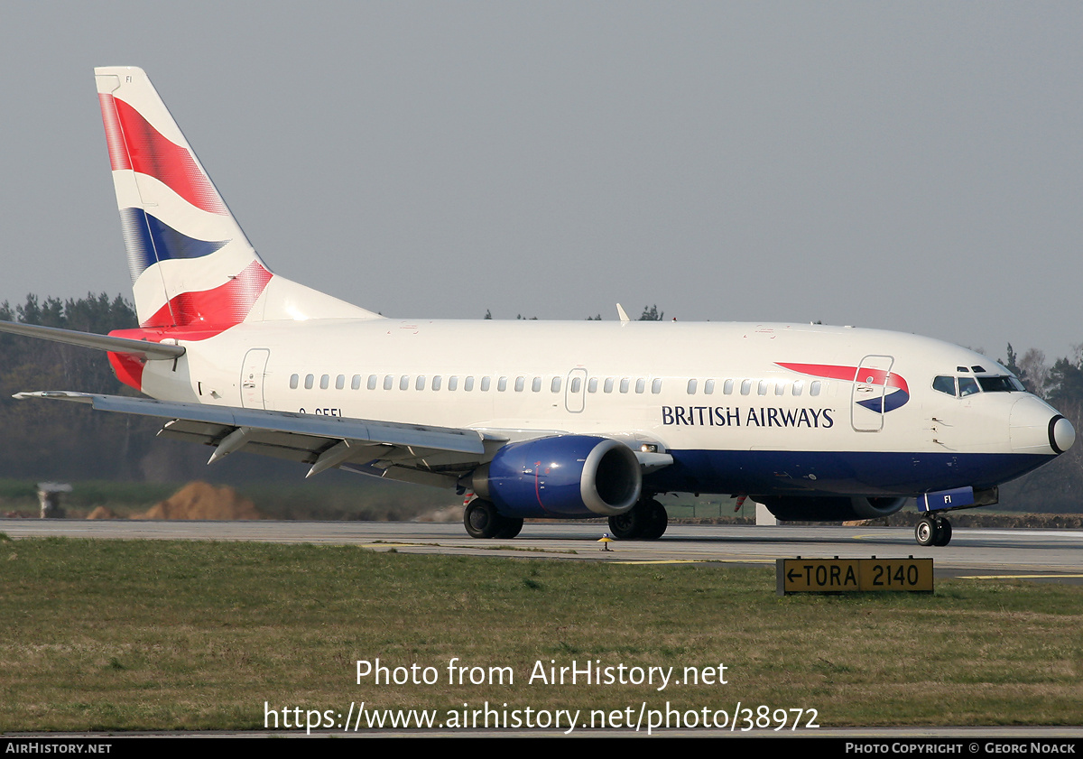 Aircraft Photo of G-GFFI | Boeing 737-528 | British Airways | AirHistory.net #38972