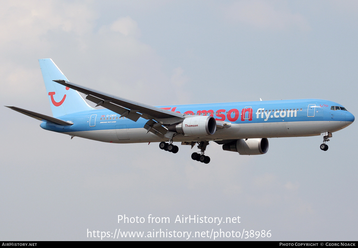 Aircraft Photo of G-OBYI | Boeing 767-304/ER | Thomsonfly | AirHistory.net #38986