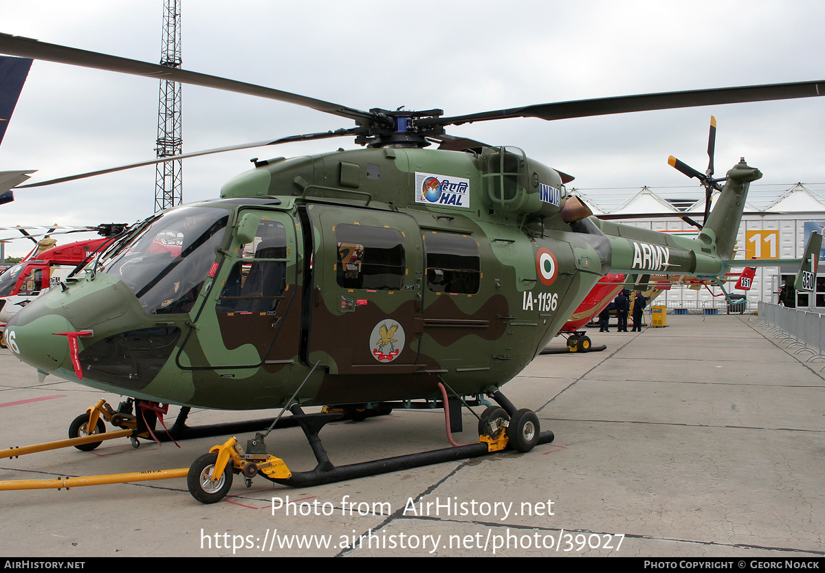 Aircraft Photo of IA1136 | Hindustan ALH Dhruv | India - Army | AirHistory.net #39027